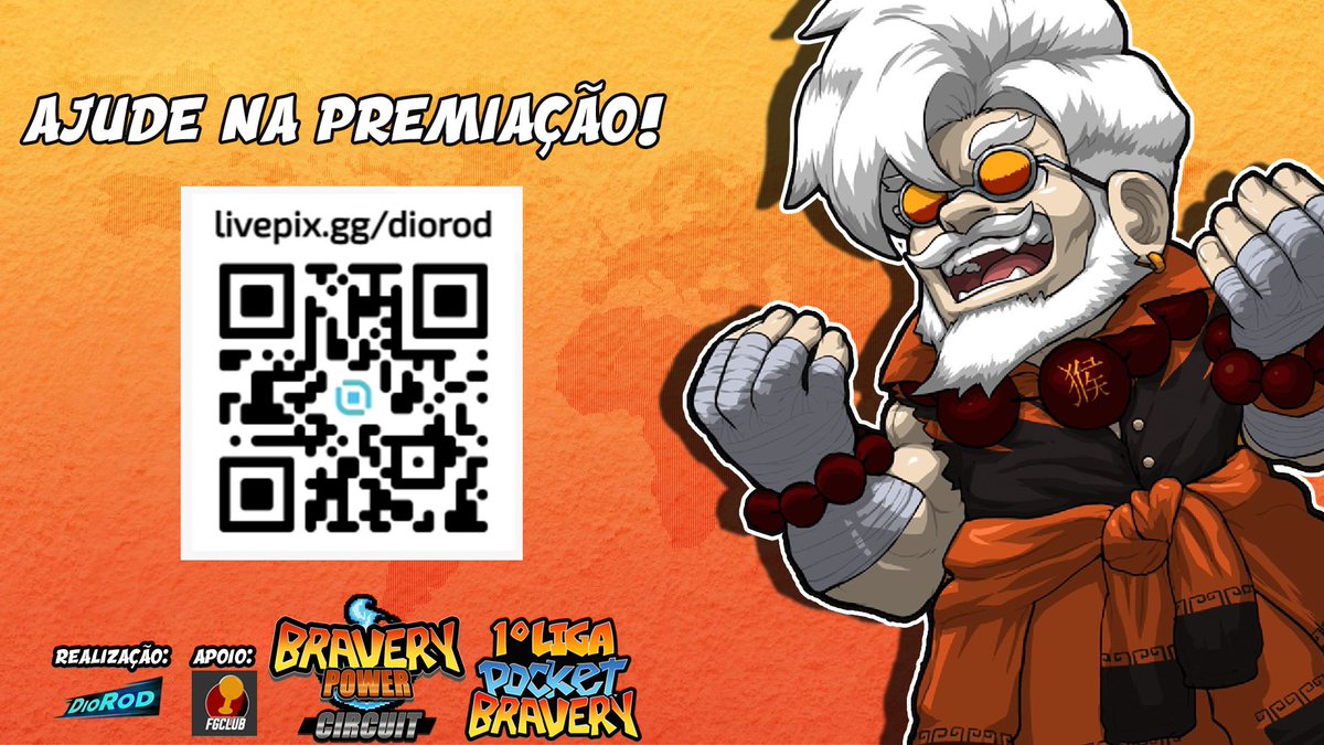 Você pode ajudar na premiação da final do Bravery Circuit!

Através do livepix.gg/diorod, ou escaneando o QR Code você consegue mandar qualquer quantia para podermos premiar nossos players!

AMANHÃ, NA LIVE, IREI FAZER O SORTEIO DA BRACKET FINAL!