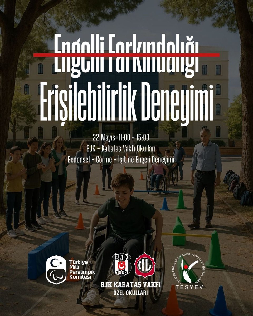 Çünkü anlamak, bazen hissetmekten geçer 🌿

TESYEV, Türkiye Milli Paralimpik Komitesi ve Apple iş birliğiyle BJK Kabataş Vakfı Okulları’nda gerçekleştireceğimiz “Erişilebilirlik Deneyimi” etkinliğinde öğrencilerimiz; bedensel, görme ve işitme engeli istasyonlarında empati kuracak