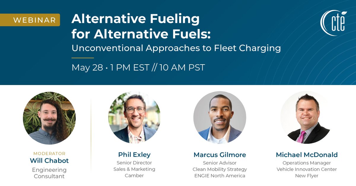 🚨 1 Week Away!
 [Webinar] Alternative Fueling for Alternative Fuels: Unconventional Approaches to Fleet Charging

📅 Wednesday, May 28 @ 1PM ET / 10AM PT
Discover how leading fleets are charging and fueling in smarter, more flexible ways.

🔗 Register: cte.tv/webinar/altern…