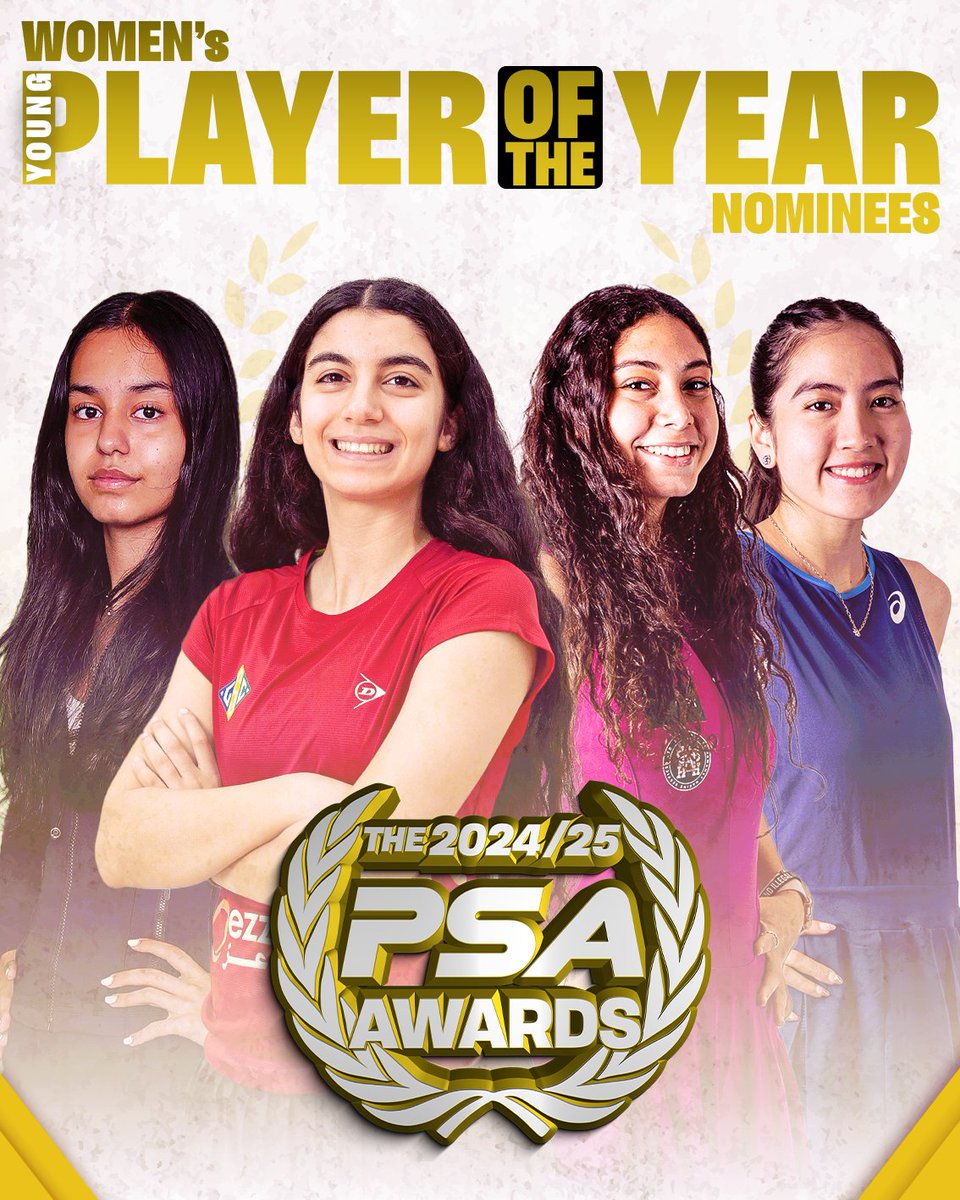 Who is your 24/25 PSA Young Women's Player of the Year? 👑

The nominees are:
<a href="/amina_orfi/">Amina Orfi</a> 🇪🇬
<a href="/fayrouzaboelkh1/">fayrouz aboelkheir</a> 🇪🇬
Anahat Singh 🇮🇳
Aira Azman 🇲🇾

Read more about each player &amp; cast your vote here 👇
tinyurl.com/2s33fajw