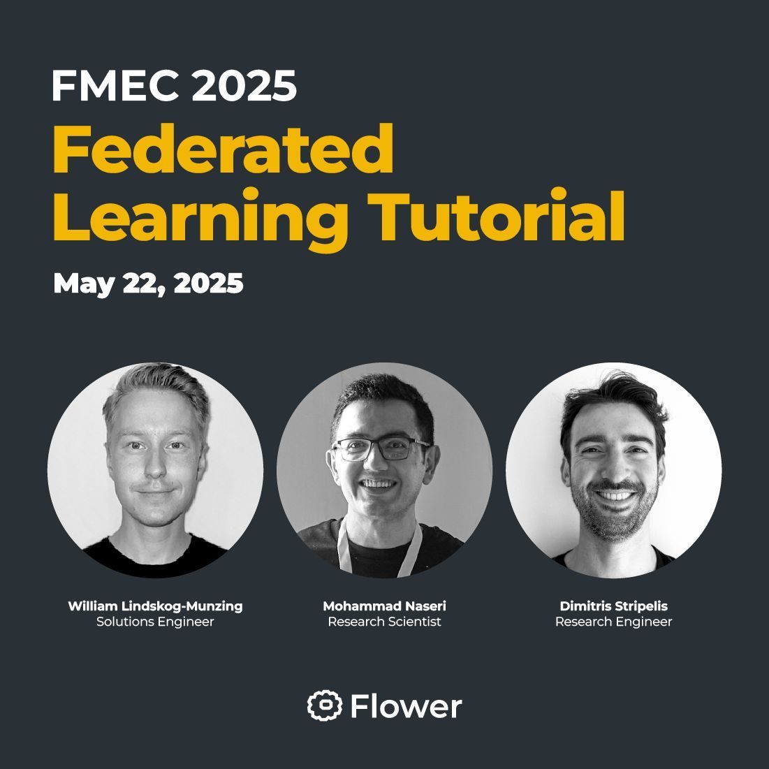 Flower (@flwrlabs) on Twitter photo Join us at FMEC 2025 in Tampa!
Don't miss the Federated Learning Tutorial at the 10th International Conference on Fog and Mobile Edge Computing (FMEC 2025), taking place on May 22, 2025 in Tampa, Florida, USA.
This session, led by William Lindskog (<a href="/WilliamLMnz/">William Lindskog</a>), Mohammad Join us at FMEC 2025 in Tampa!
Don't miss the Federated Learning Tutorial at the 10th International Conference on Fog and Mobile Edge Computing (FMEC 2025), taking place on May 22, 2025 in Tampa, Florida, USA.
This session, led by William Lindskog (<a href="/WilliamLMnz/">William Lindskog</a>), Mohammad