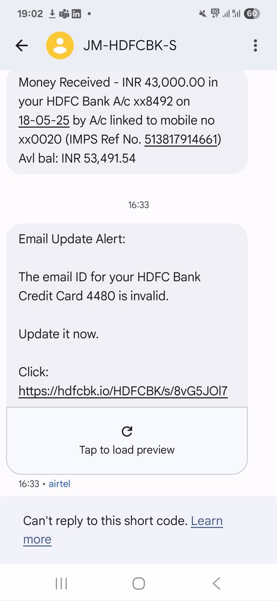 Chibs_trade's tweet photo. Dear 

@HDFC_Bank @HDFCBank_Cares 
 I don't have s card ending at 4480, is it a scam?? https://t.co/i19OB2Hg4E