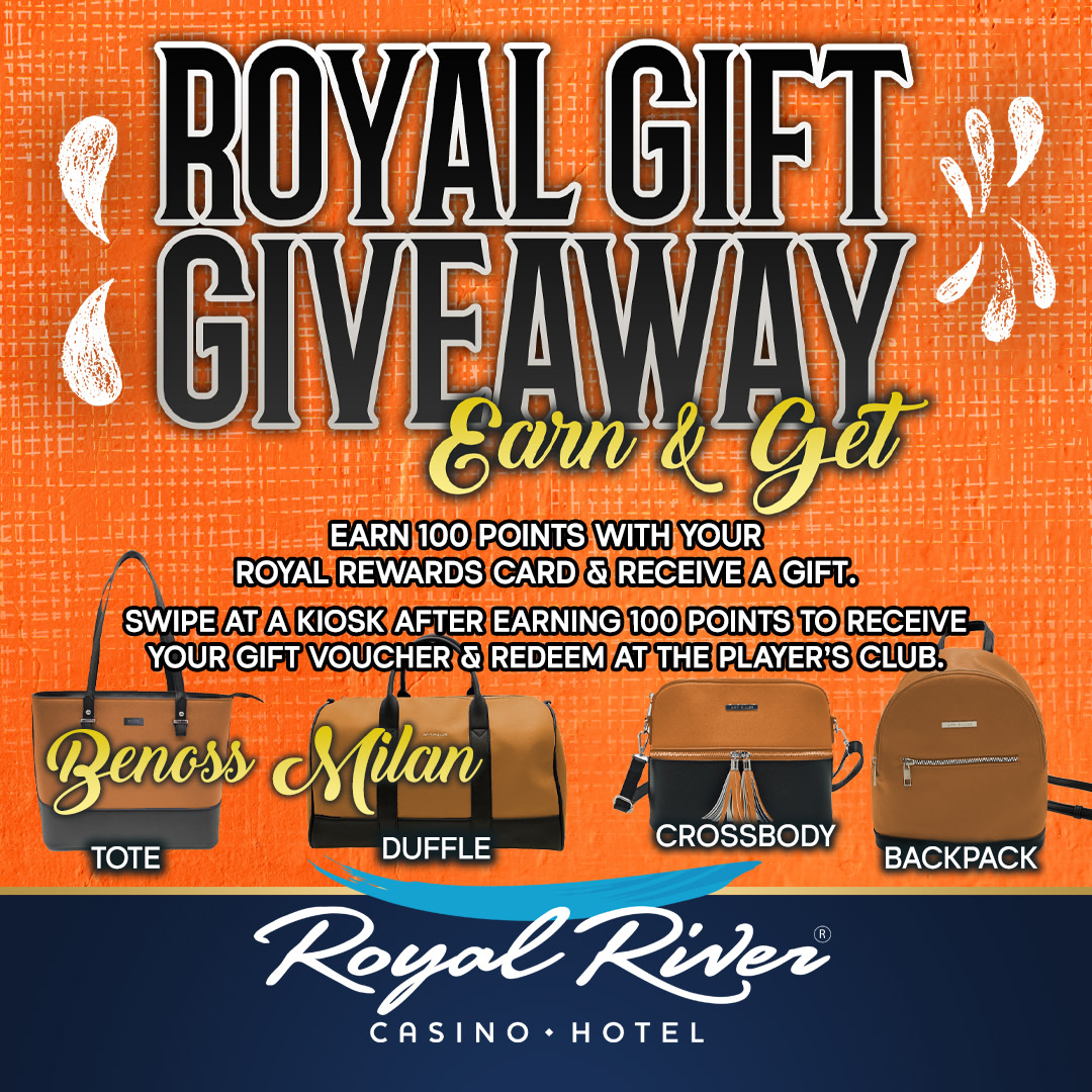RoyalRiverSD's tweet photo. 👑 Earn 100 points with your Royal Rewards card on Wednesdays in May for a FREE gift! Choose from Benoss bags – while supplies last! Plus, enter to win a Dyson Hair Dryer on May 28 at 8:15PM! 🛍️🎁 #RoyalRewards #GiftGiveaway https://t.co/A8PH4frC1A