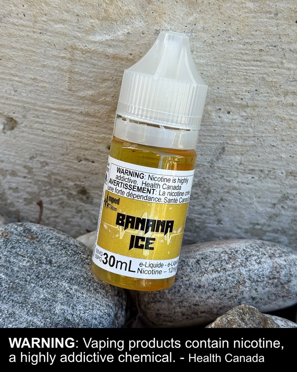 selectvapes's tweet photo. Just restocked at Select Vapes 🍌⚡

Amped Banana Bang Ice Salt-ON – bold banana with an icy blast, now in a boosted nic.

#SelectVapes #AmpedBananaBang #SaltON #VapeCanada https://t.co/qAs88fIiFQ