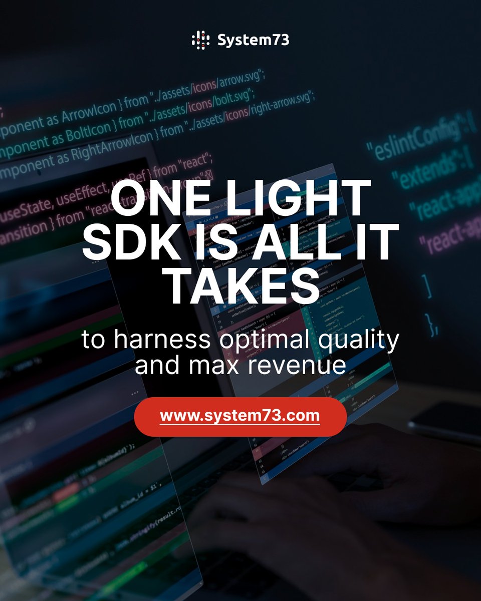 One SDK. Total performance.
 🔧 Integrate System73 and get unmatched quality + revenue optimization in minutes.
 
⚡️ Smarter streaming starts now.
system73.com