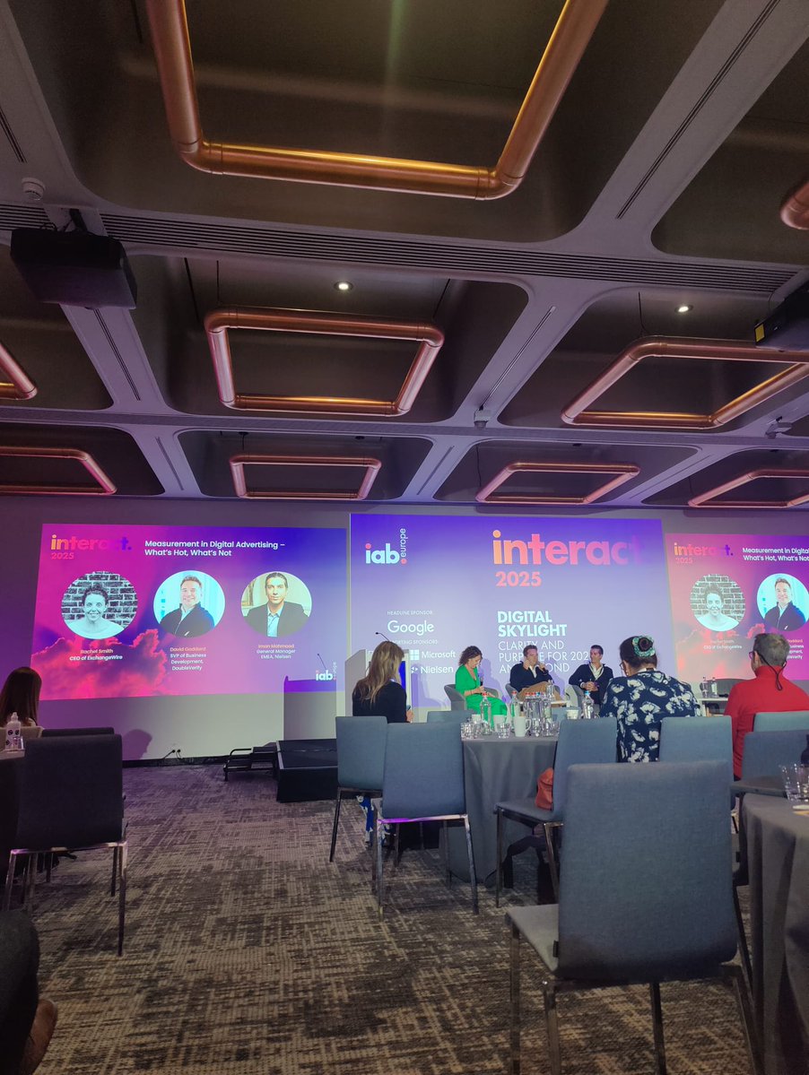 IAB Europe (@iabeurope) on Twitter photo 🎥 LIVE NOW | Measurement in Digital Advertising: What’s Hot, What’s Not at #interact2025
We're wrapping up Interact 2025 with a sharp look at what’s really working in digital ad measurement—and what’s just noise.
Hosted by Rachel Smith, CEO of <a href="/exchangewire/">ExchangeWire</a> , this panel dives 🎥 LIVE NOW | Measurement in Digital Advertising: What’s Hot, What’s Not at #interact2025
We're wrapping up Interact 2025 with a sharp look at what’s really working in digital ad measurement—and what’s just noise.
Hosted by Rachel Smith, CEO of <a href="/exchangewire/">ExchangeWire</a> , this panel dives