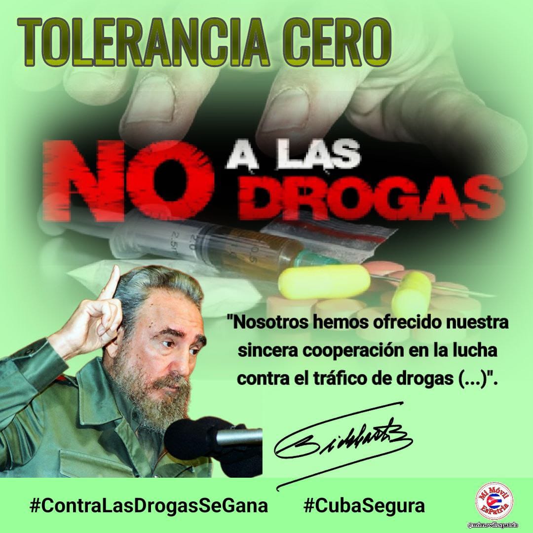 mandyrdguez's tweet photo. Las drogas son un flagelo que en #Cuba 🇨🇺 combatimos enérgicamente por el bien de nuestros hijos, nietos y familia.
#ToleranciaCero
@DeZurdaTeam_ 
@mimovilespatria https://t.co/CKFOezpJRA