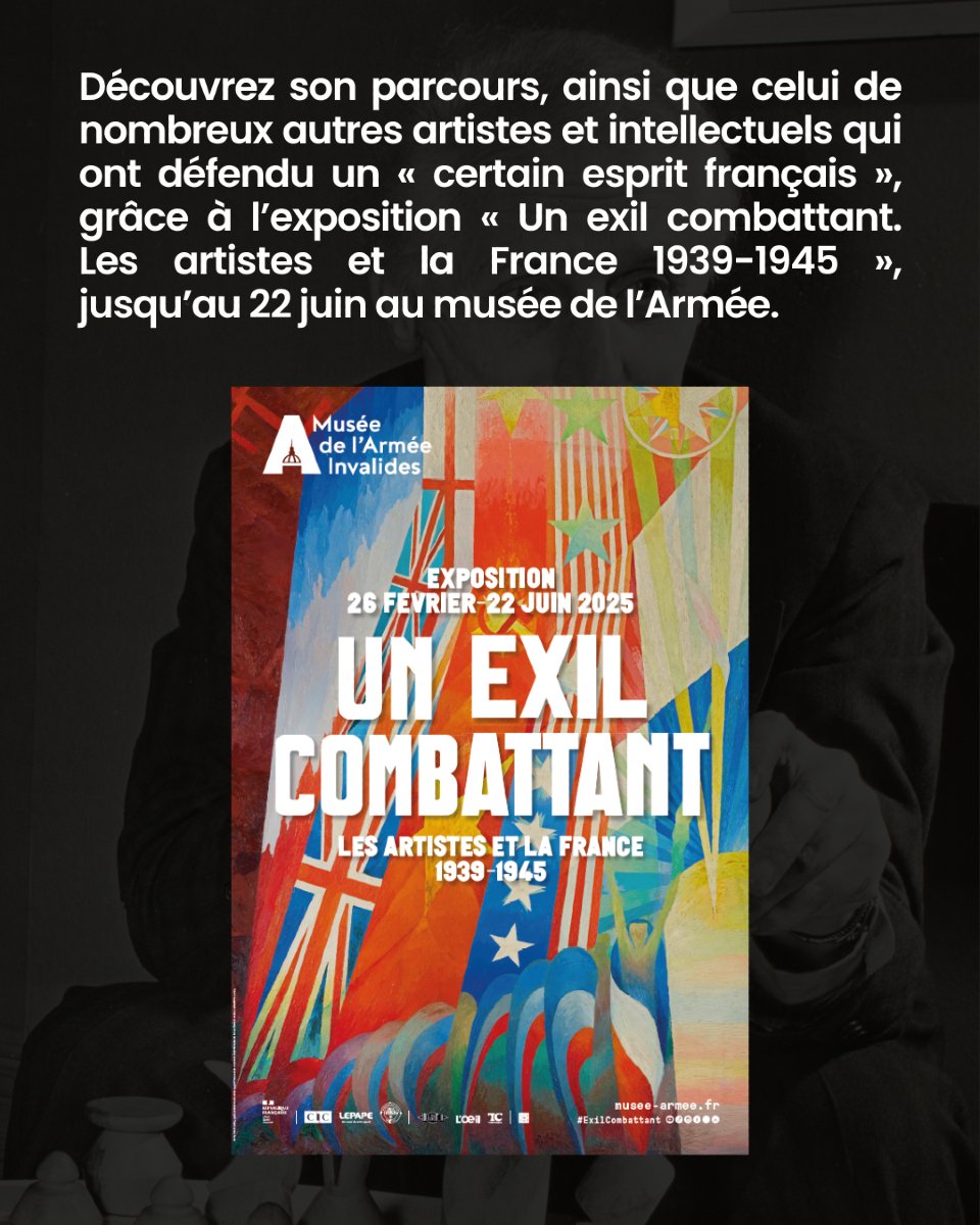 MuseeArmee's tweet photo. [#ExilCombattant] Déchu de sa nationalité, le peintre Max Ernst s’échappe d’un camp d’internement pour s’exiler aux Etats-Unis.

📖 D’origine allemande, Max Ernst, conscient de la montée des totalitarismes, multiplie les œuvres dénonciatrices, dont L’Oreille prêtée (1935) et L’Ange du foyer (1937), il est ainsi déclaré ennemi du Reich et déchu de sa nationalité en 1933.

👉 Interné en France en octobre 1939, il effectue deux séjours au camp des Milles, lieu d’internement des « sujets ennemis » étrangers où sont abrités une importante communauté d’intellectuels et d’artistes allemands, autrichiens, hongrois et tchèques. 

🗽 Il est libéré grâce à Paul Éluard, mais réinterné en mai 1940. Ernst parvient finalement à s’exiler aux États-Unis, où il arrive le 14 juillet 1941. En mars 1942, il participe à la célèbre exposition Artists in Exile, organisée à la Pierre Matisse Gallery. Cette exposition souligne l’impact de l’avant-garde européenne dans un contexte où la défense de l’art moderne est un véritable outil de propagande pour la liberté.

Découvrez son parcours, ainsi que celui de nombreux autres artistes et intellectuels qui ont défendu un «certain esprit français», grâce à l’exposition « Un exil combattant. Les artistes et la France 1939-1945 », jusqu’au 22 juin au musée de l’Armée.

#ExilCombattant #museearmee #invalides #secondeguerremondiale #peintre #2gm #MaxErnst #histoire #Art
