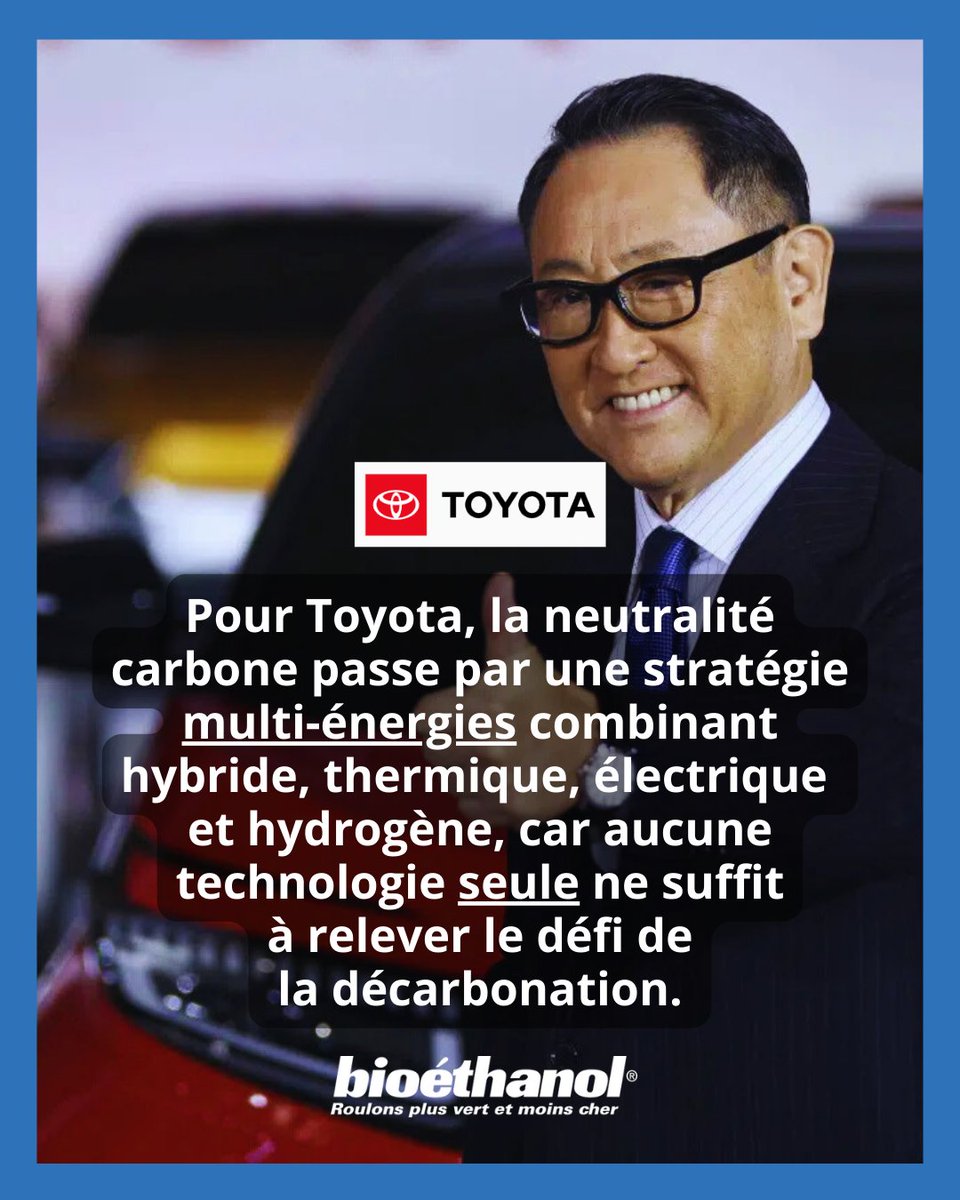 🚗 La neutralité carbone ne se résume pas à une seule technologie
Alors que l’industrie automobile peine à s’orienter vers le tout électrique, Toyota relance le débat en défendant une vision plus pragmatique. Son président, Akio Toyoda, va même jusqu'à déclarer que les véhicules