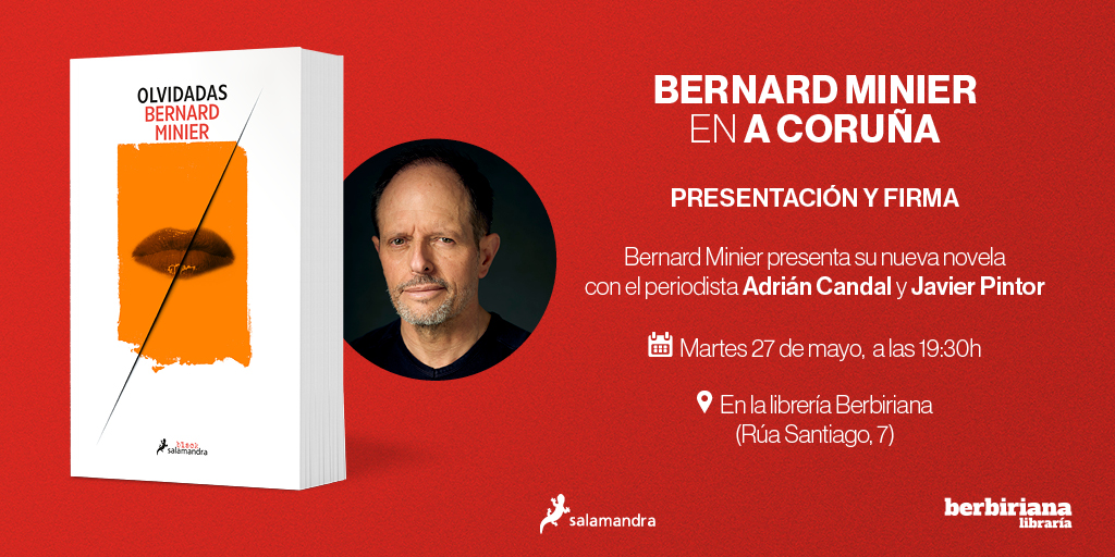Mañana llega a librerías 'Olvidadas', la nuevo y esperada novela de <a href="/Bernard_Minier/">Bernard Minier</a>.

📌 Y la primera de las presentaciones tendrá lugar en A Coruña, en <a href="/berbiriana/">Berbiriana</a>, junto a <a href="/adriancandal/">🎙 Adrián Candal</a> y <a href="/javierpintor/">javierpintor</a>.