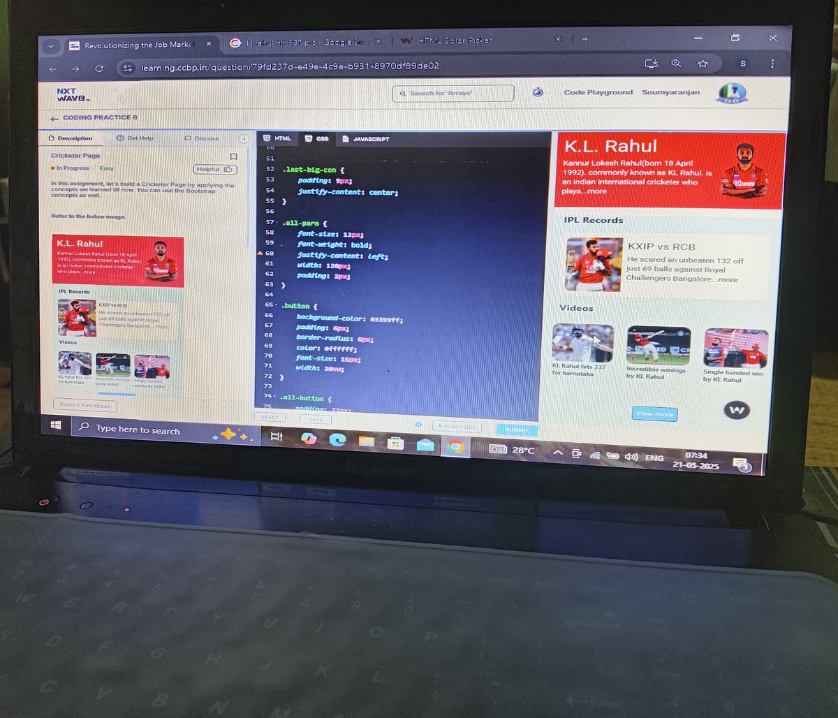 Soumyaranj39482's tweet image. From basic tags to building interactive UI screens. it’s amazing✨ how far I’ve come🌝
Here’s a quick peek at my 6th coding practice project from CCBP.
#HTML #CSS #FrontendLearning #CCBP