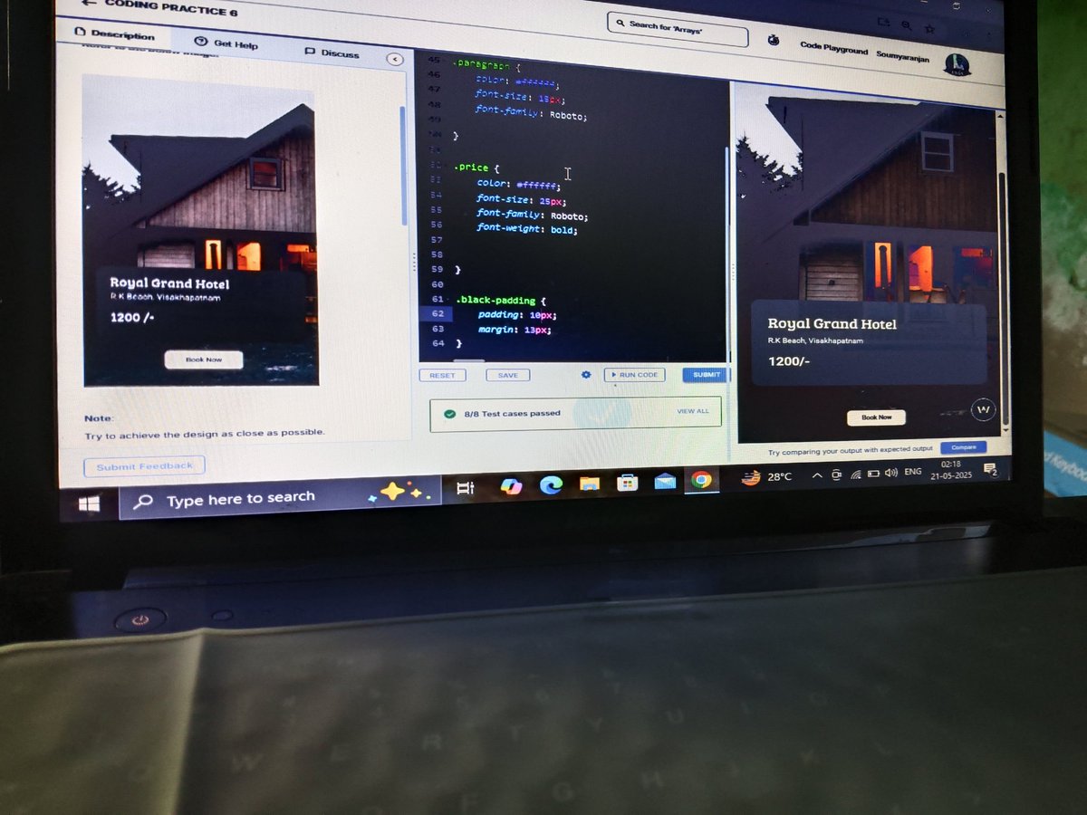 Soumyaranj39482's tweet image. From basic tags to building interactive UI screens. it’s amazing✨ how far I’ve come🌝
Here’s a quick peek at my 6th coding practice project from CCBP.
#HTML #CSS #FrontendLearning #CCBP