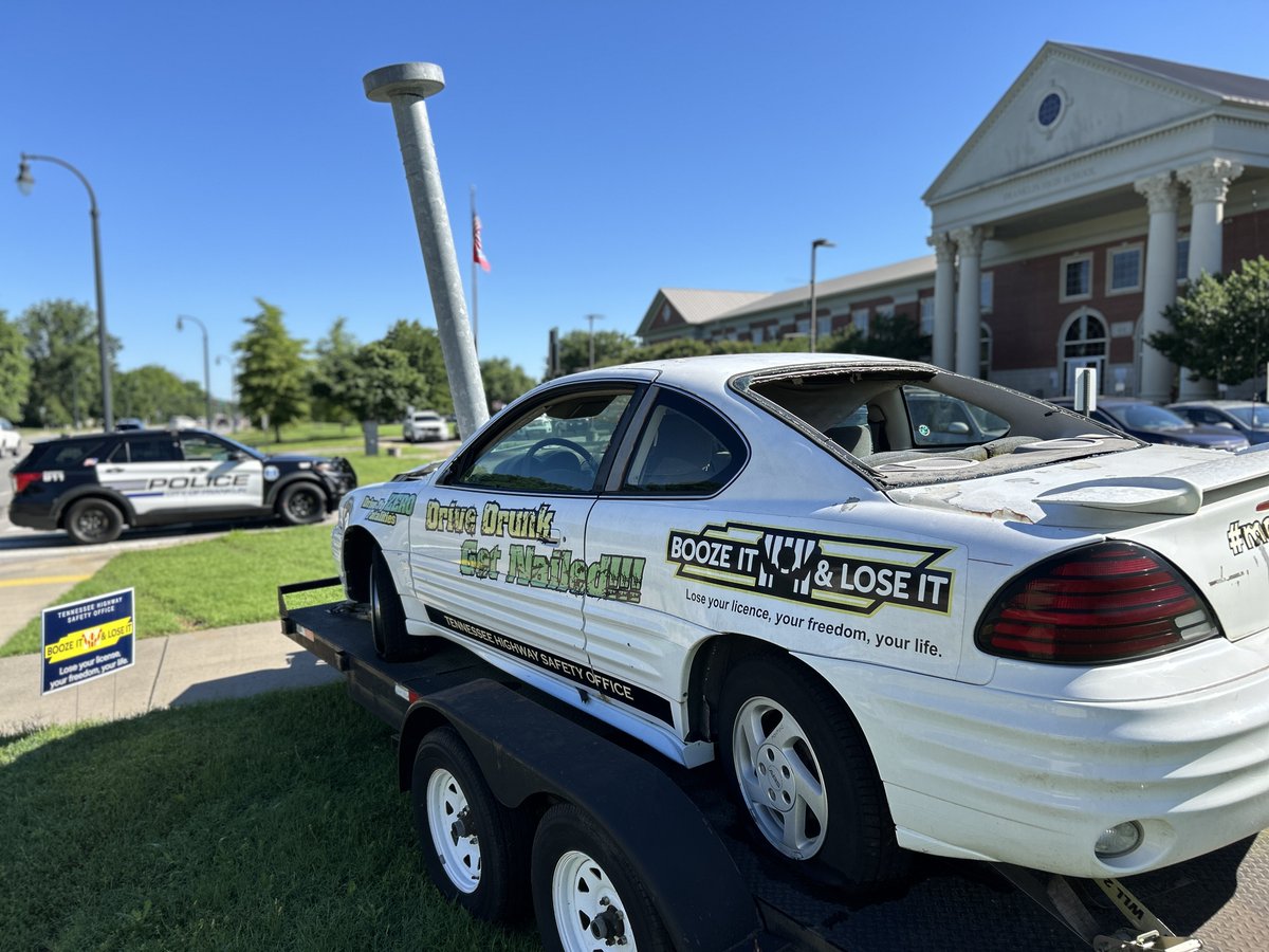 FranklinTNPD's tweet photo. As Memorial Day weekend approaches and local high schools prepare for graduation ceremonies, the Franklin Police Department is intensifying its efforts to prevent impaired driving and ensure public safety.

"Memorial Day weekend and graduation celebrations are times of joy and reflection," said Chief Deb Faulkner. "However, they also bring a heightened risk of impaired driving. Our goal is to ensure that everyone can celebrate safely without the tragedy of preventable accidents."

Beginning this week and continuing through Memorial Day, additional officers will be on patrol citywide, specifically targeting impaired drivers. Officers will also have an increased presence around local high schools during graduation ceremonies.

“Underage drinking is illegal, dangerous, and can have lifelong consequences,” Chief Faulkner added. “Parents need to be vigilant. Teens need to know that one night of poor judgment can derail their future. We will have zero tolerance for underage drinking and impaired driving.”

According to the National Highway Traffic Safety Administration, nearly 40% of Memorial Day weekend traffic fatalities involve alcohol. In Tennessee, over 7,700 DUI-related crashes were reported in 2024 alone.

The Franklin Police Department encourages the community to use ride-sharing services, designated drivers, or public transportation.

(Photo: In collaboration with @TNHSO, FPD officers recently parked this Drive Drunk/Get Nailed vehicle in front of Franklin High School).