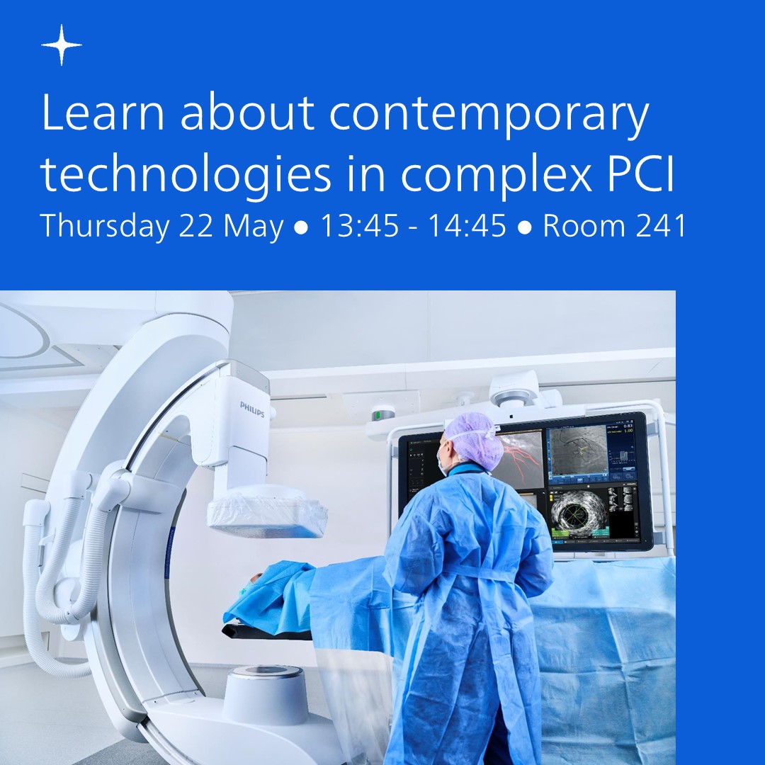 Join us #EuroPCR tomorrow and find out how intracoronary imaging, physiology and angiography can help improve planning and performance of complex PCI procedures! to.philips/6017NBd69