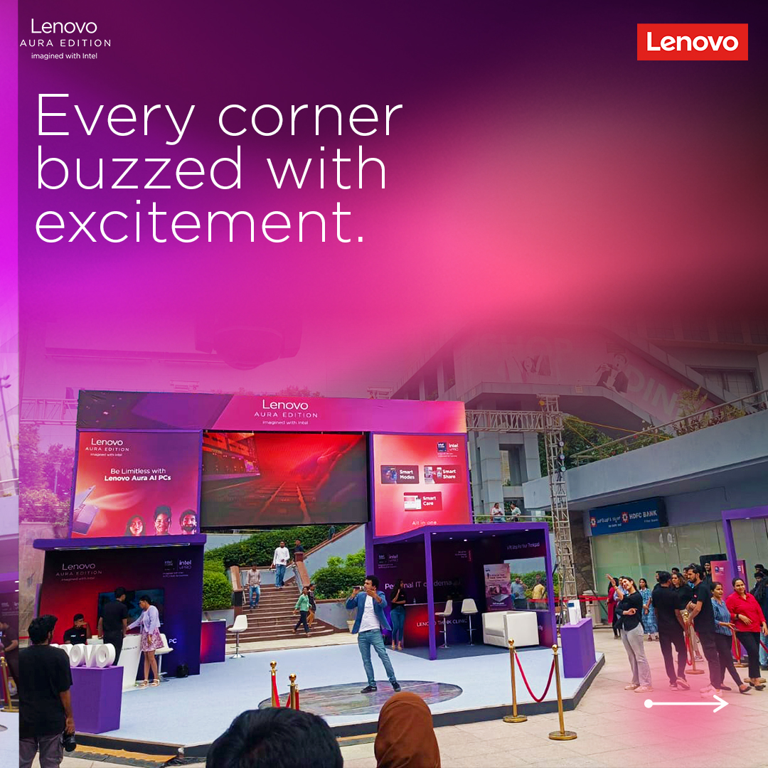 Lenovo_in's tweet photo. The Aura Edition lit up Day 1 at International Tech Park, Bengaluru with pure 10/10 energy. From hands-on fun to jaw-dropping moments, the vibe? Unmissable.
#Lenovo #SmarterTechnology #TechPark #AuraX9 #Innovation #ExperienceZone https://t.co/KpOHTavMJ7
