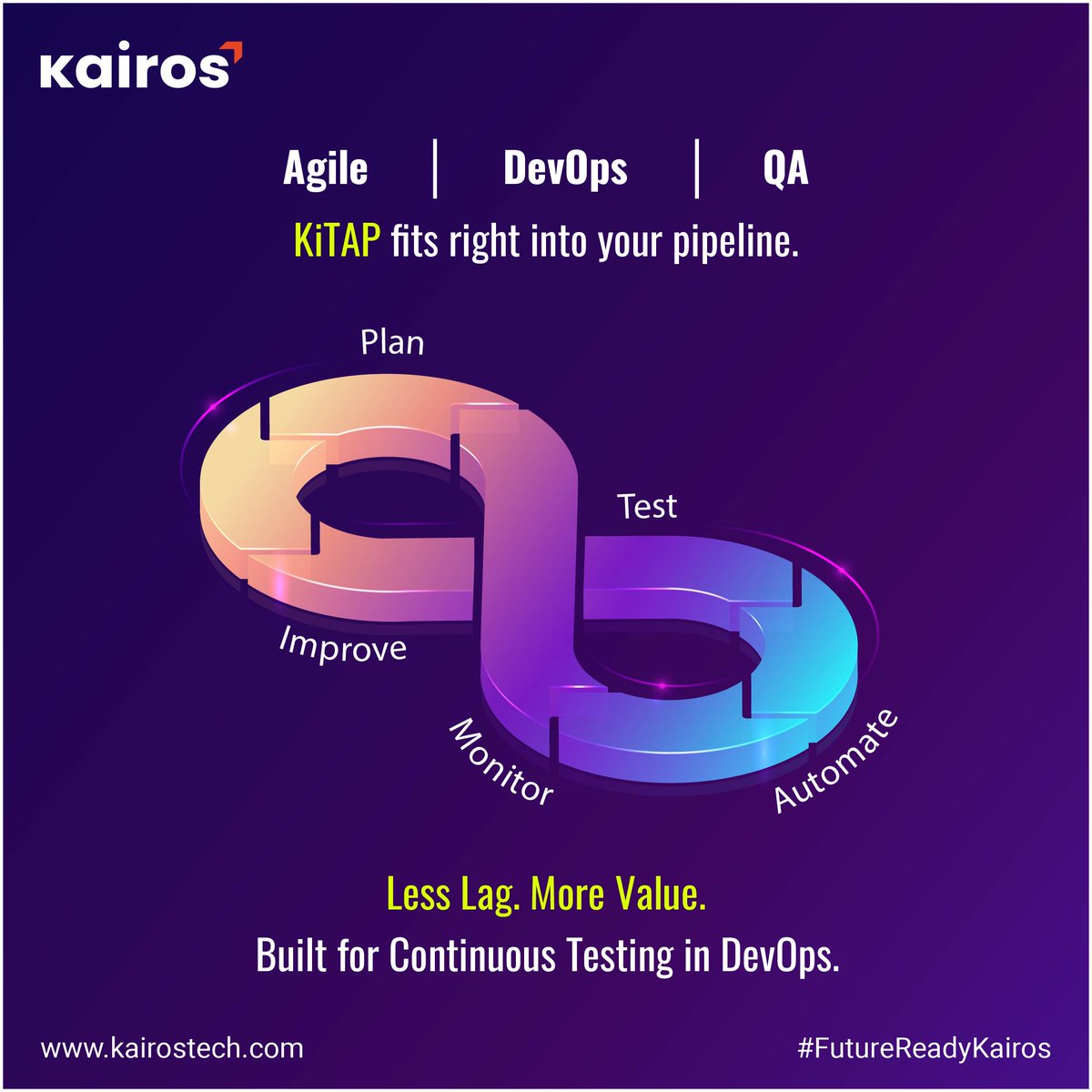 KairosTechInc's tweet image. Accelerate your #DevOps pipeline with intelligent #QAautomation.
#KiTAP integrates into every stage - from planning to improvement - ensuring faster feedback, fewer bugs, &amp;amp; continuous delivery. klabs.kairostech.com/kitap-for-tota…

 #TestAutomationPipeline #kairostech #AgileDevOps