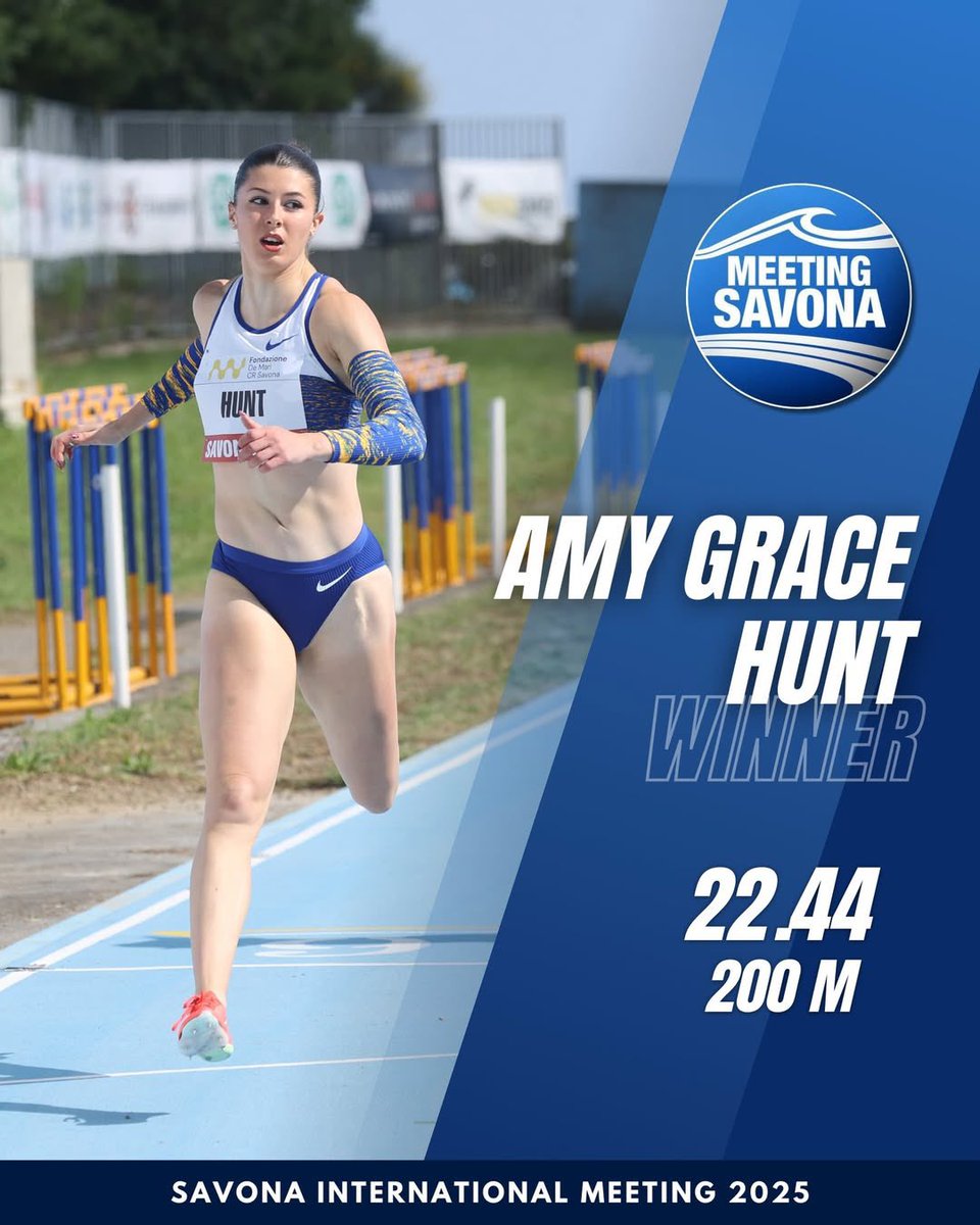 HUNTING THOSE VICTORIES 😤

Amy Hunt 🇬🇧 clocks 22.44s (+2.5) to win the women’s 200m at the 14th Savona International Meeting in Italy! 

It’s her second-fastest time under any conditions. 

📸 Meeting Savona (IG)