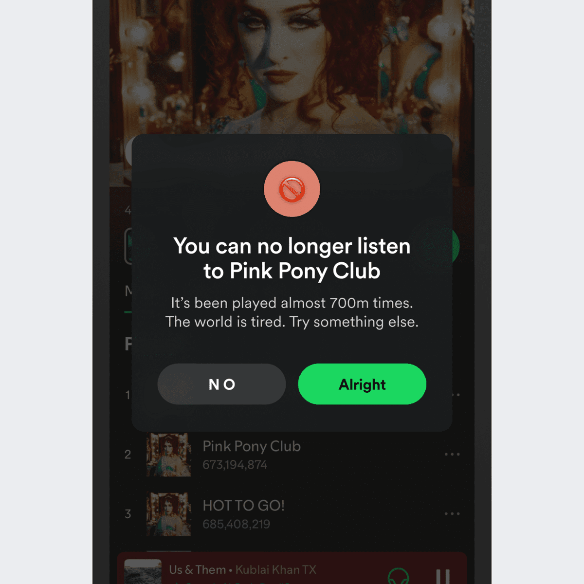 Spotify block overplayed songs