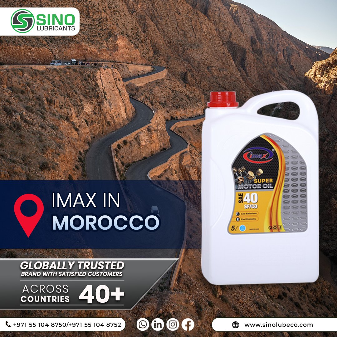 SinoLubricants's tweet image. 🇲🇦 Sino Lubricants in Morocco – Performance You Can Rely On!  Trusted in 40+ countries, we bring global standards and local trust to every drop.  #SinoLubricants #MoroccoDrivesSino #EngineExcellence #TrustedIn40Countries #Casablanca #Marrakech #AtlasMountains #SmoothPerformance