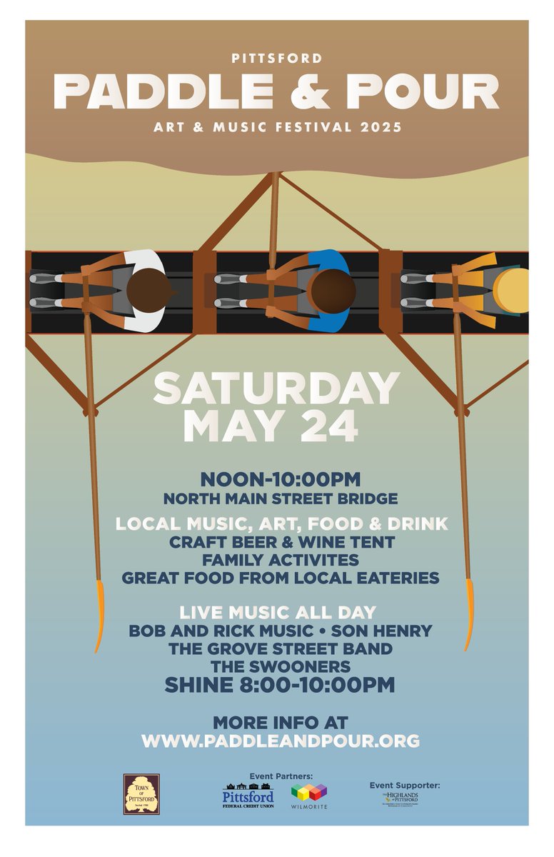 Paddle &amp; Pour is THIS Saturday! Join us! Find out more here: townofpittsford.org/paddleandpour
#paddleandpourpittsford #ROC #ROCevents #PittsfordNY #MusicFestival