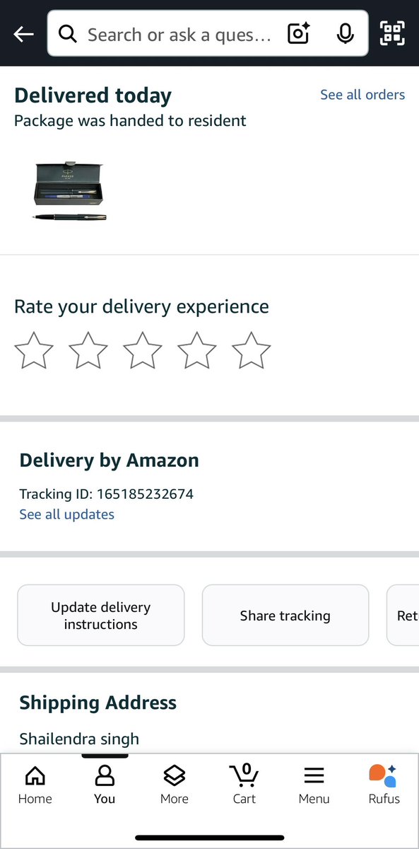 shailendras59's tweet photo. @amazonIN @amazon What a useless service, paid order has not arrived and showing delivered no call no OTP the order was delivered. Moreover your customer support is so useless that I can't even contact you and tell you my problem.use @Flipkart @myntra those solve the problem fast https://t.co/06kNFeFGJM
