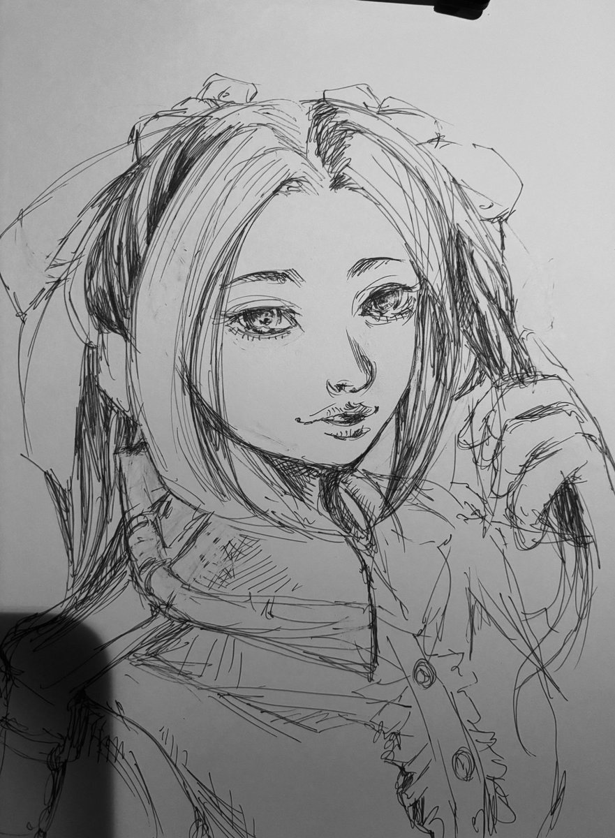 少し描きました。

夜勤の夜食休憩時に。
夜食は食べないので。

#イラスト #illustration #rkgk 