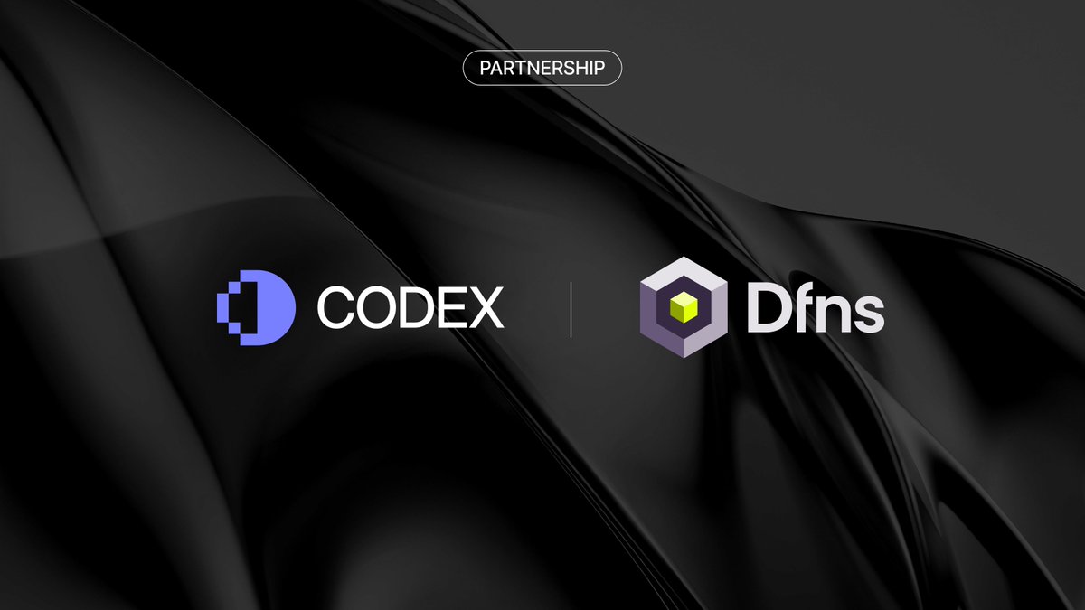 Today, Codex goes live as a Tier-1 blockchain on <a href="/dfnsHQ/">Dfns</a> -- used by ABN Amro, Zodia, MoonPay, and more.

Institutions using Dfns can now custody + settle stablecoins on Codex with zero additional engineering lift.