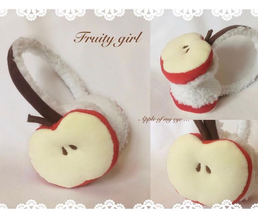 blythedollete's tweet photo. apple theme earmuffs! https://t.co/o5HMVJxAnn