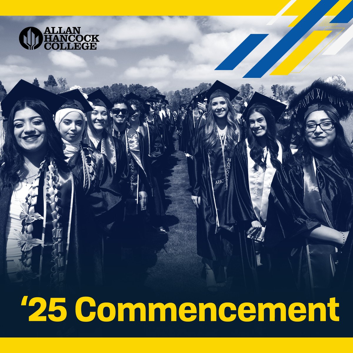 HancockCollege's tweet photo. It's almost time for Hancock's Class of 2025 to graduate!
Celebrate with our 2025 Graduation Playlist on Spotify, featuring songs by Billie Eilish, Taio Cruz, Lady Gaga, and more! https://t.co/J63j4afRXz
#AHCgrad #Classof2025 #Graduation #GladToBeAGrad https://t.co/kBJXzPi7nP