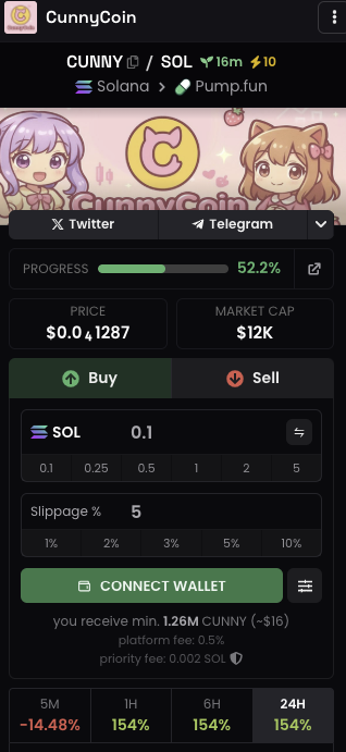 CunnyCoinSOLANA's tweet photo. DexScreener has been updated!
https://t.co/PO3qLEKLnQ https://t.co/w59Mg3u252