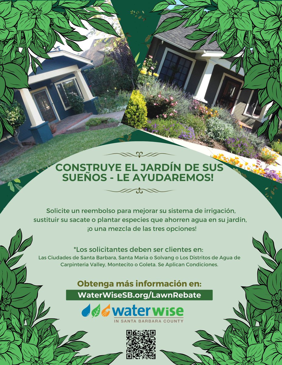 ¡El ajuste del % de irrigación se encuentra al 89% esta semana!                

🌿Descuentos por el reemplazo de su sacate!🌿

💧Sube su eficiencia con el agua al siguiente nivel!💧

Obtenga más información en: waterwisesb.org/lawnrebate