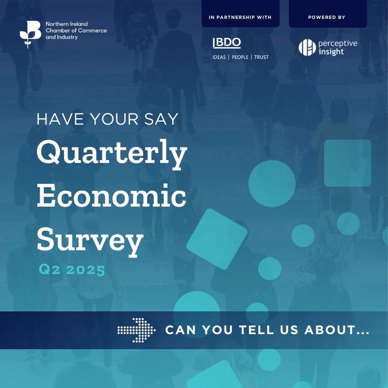 NI Chamber (@nichamber) on Twitter photo Quarterly Economic Survey in partnership with <a href="/BDONI/">BDO Northern Ireland</a> is back for Q2 and we want to hear from you!
This quarter we are particular interested in hearing about:
- The changing nature of UK-EU and UK-US trade
- Changes to UK Immigration Rules
- Prices, costs and capacity
Let Quarterly Economic Survey in partnership with <a href="/BDONI/">BDO Northern Ireland</a> is back for Q2 and we want to hear from you!
This quarter we are particular interested in hearing about:
- The changing nature of UK-EU and UK-US trade
- Changes to UK Immigration Rules
- Prices, costs and capacity
Let