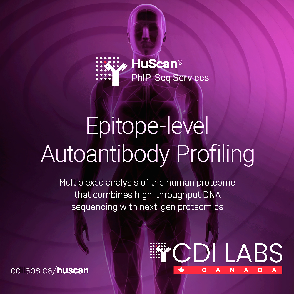 What do our #HuScan® PhIP-Seq services offer researchers?

✅ Ultimate Coverage: Detect antibodies targeting virtually any antigen using overlapping long peptides

✅ Total Proteome Profiling: Dive deep into epitope-level insights across the entire RefSeq human proteome

✅