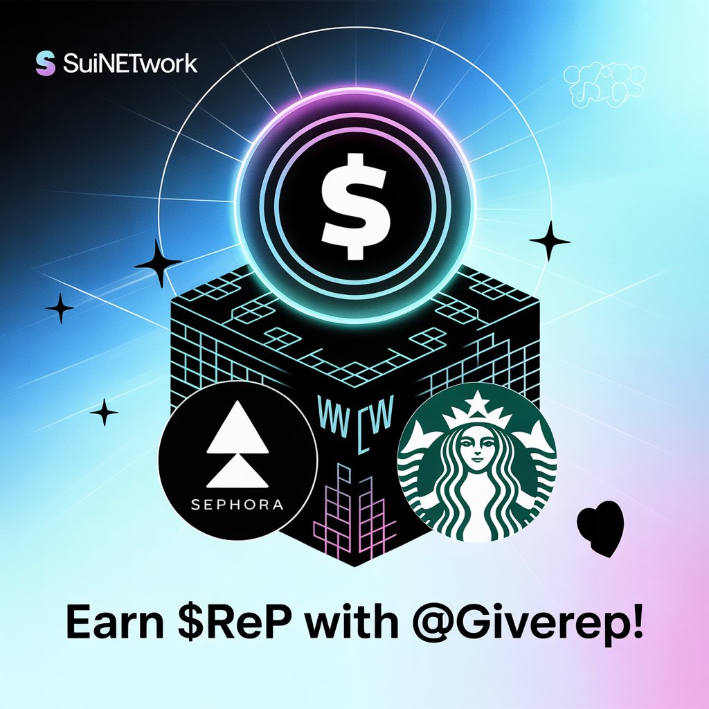 The future of rewards is here!
 Stack your $ReP with <a href="/Giverep/">GiveRep</a> and unlock perks from brands like Sephora &amp; Starbucks — powered by Sui Network!
 Loyalty just got decentralized. 🌐💸
 #GiveRep #SuiNetwork #CryptoRewards #Web3Loyalty #Bullish