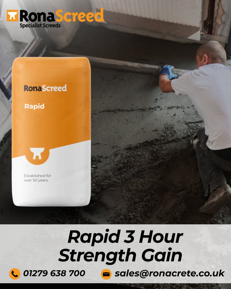 Ronacrete's tweet image. Save time, reduce delays, and deliver with confidence.
 
Shop Now: ronacreteshop.co.uk/products/ronas…
 
#ConstructionSolutions #FastTrackBuilds #ScreedTechnology #UnderfloorHeating #FloorPreparation #SiteEfficiency #ConcreteRepair