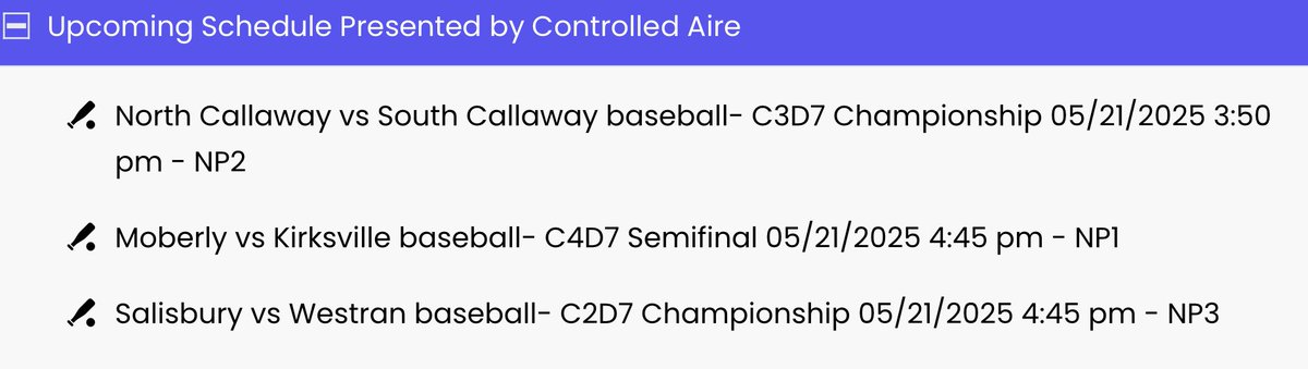 Tonight’s schedule: