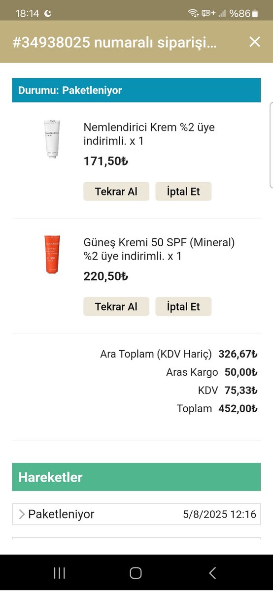 mihenkk's tweet photo. @doakozmetik 8 mayıstan beri paketleniyor bugün 21 mayıs ne zaman gelir tahmini 🫣 https://t.co/eBqy4kPZmK