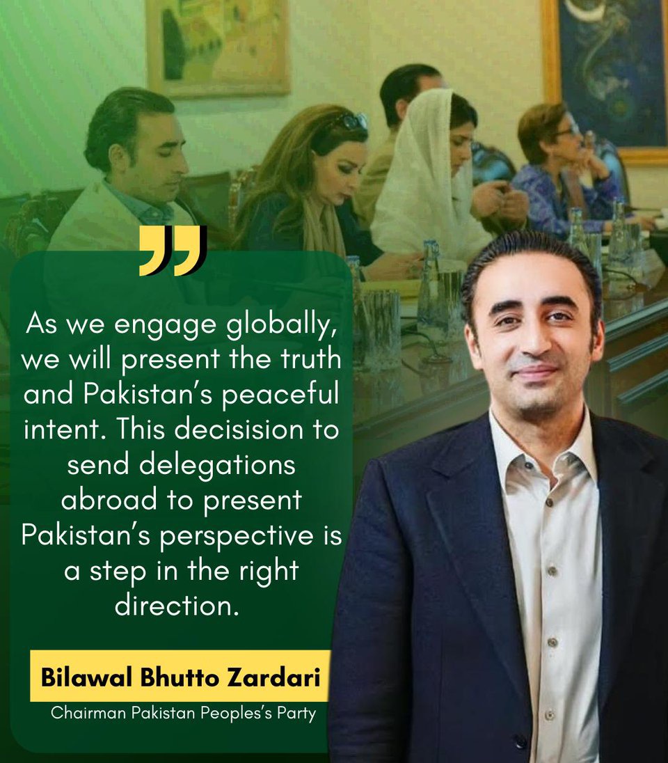 AQiBNawaz_97's tweet image. Chairman @BBhuttoZardari: Sending diplomatic delegations abroad reflects Pakistan’s commitment to truth, peace, and global engagement — a vital step toward countering misinformation and presenting our stance clearly.
#Pakistan #India #PakistanIndianWar #PakistanZindabad 🇵🇰