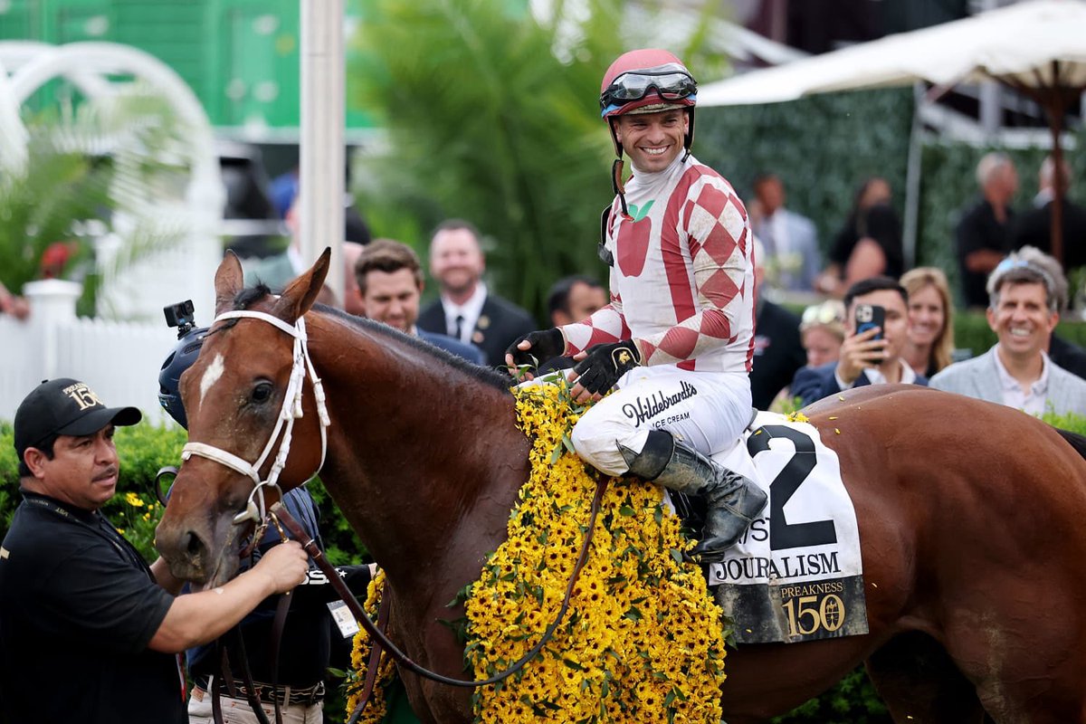 Equine MediRecord (EMR) (@equinemedirec) on Twitter photo Congratulations to Journalism for winning the 150th running of the <a href="/PreaknessStakes/">Preakness Stakes</a> (Grade 1) <a href="/PimlicoRC/">Pimlico</a> under <a href="/umbyrispoli/">Umberto Rispoli</a> for trainer Michael McCarthy! 🏆🐎
#Preakness #HorseRacing Congratulations to Journalism for winning the 150th running of the <a href="/PreaknessStakes/">Preakness Stakes</a> (Grade 1) <a href="/PimlicoRC/">Pimlico</a> under <a href="/umbyrispoli/">Umberto Rispoli</a> for trainer Michael McCarthy! 🏆🐎
#Preakness #HorseRacing