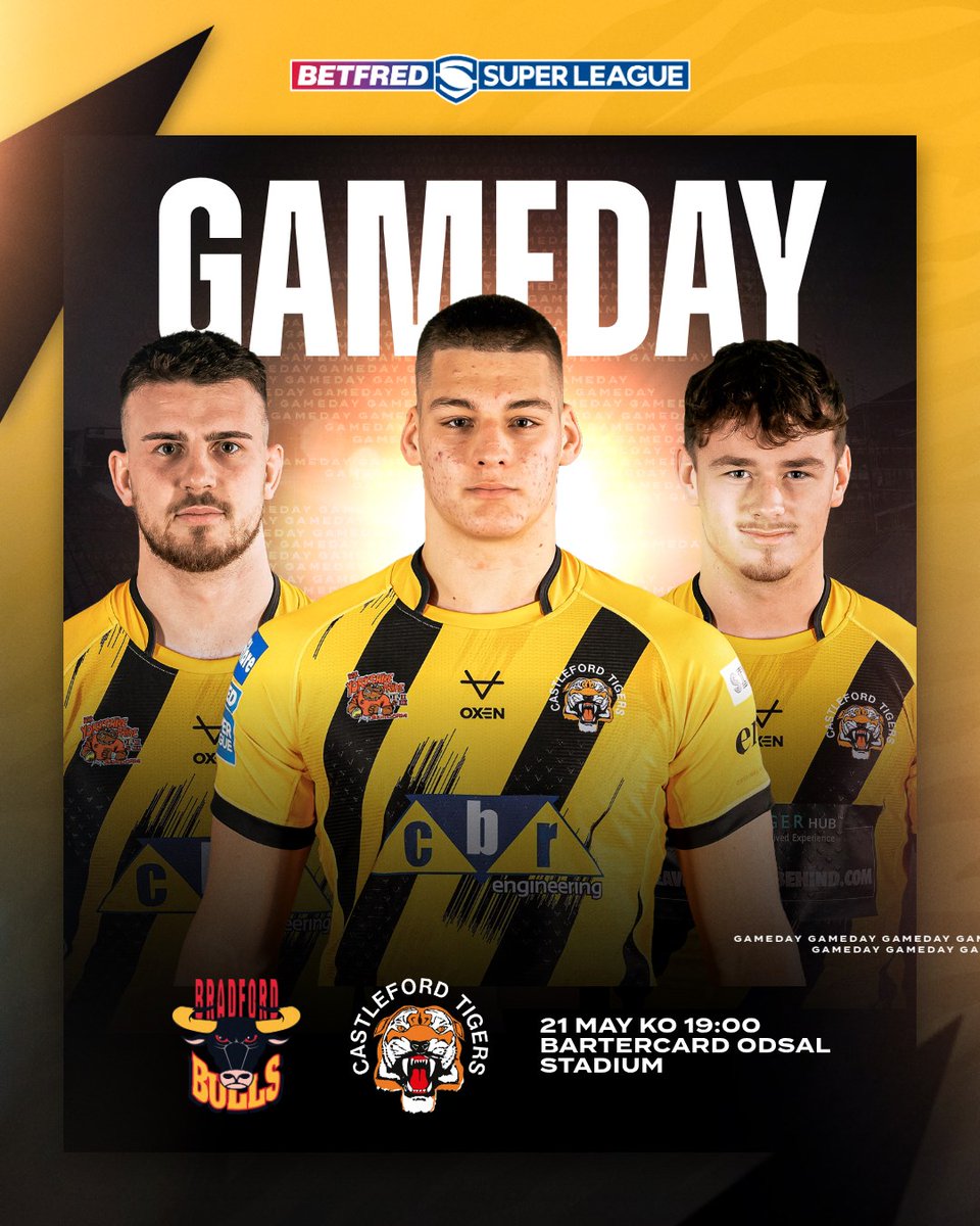 Castleford Tigers (@ctrlfc) on Twitter photo GAMEDAY! π
Our reserves take on <a href="/OfficialBullsRL/">Bradford Bulls</a> later this evening over at the Bartercard Odsal Stadium, good luck lads!
#COYF π― GAMEDAY! π
Our reserves take on <a href="/OfficialBullsRL/">Bradford Bulls</a> later this evening over at the Bartercard Odsal Stadium, good luck lads!
#COYF π―