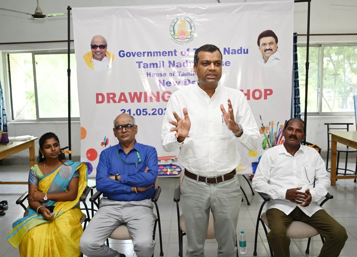 10-day Summer Vacation Drawing Camp <a href="/tnhdelhi/">TN House Delhi</a> was inaugurated by Resident Commissioner Mr. Ashish Kumar, I.A.S., Students will be trained by Mr. K. Kamalakannan, Lecturer in Visual Communication Design, Govt. College of Fine Arts, Chennai.