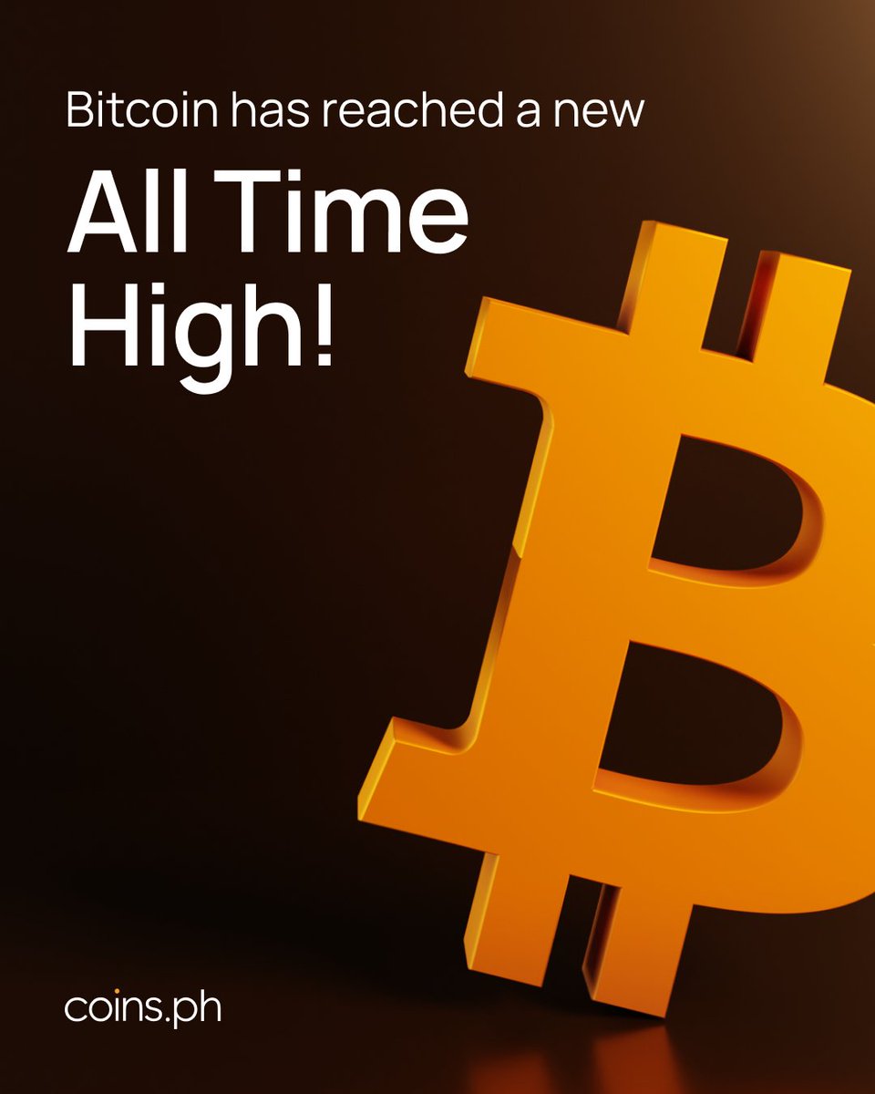 BREAKING: Bitcoin has hit a new ALL-TIME HIGH, currently trading at $108,923. 

We're giving away ₽5,000 worth of $BTC to 10 random users who reshare this post.

Promo runs until May 23, 2025. Celebrate with us in this historic event!

#bitcoin #AllTimeHigh #CryptoPH #coinsph