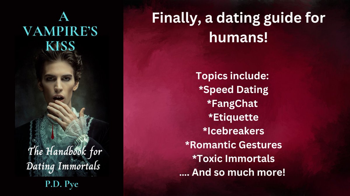 A Vampire’s Kiss - the definitive guide to dating immortals! #humor #handbook #vampires #vampireromance #humorbooks #amazon #kindle #KU #kindleunlimited
🧛‍♂️Universal Link: mybook.to/VampiresKissHa…