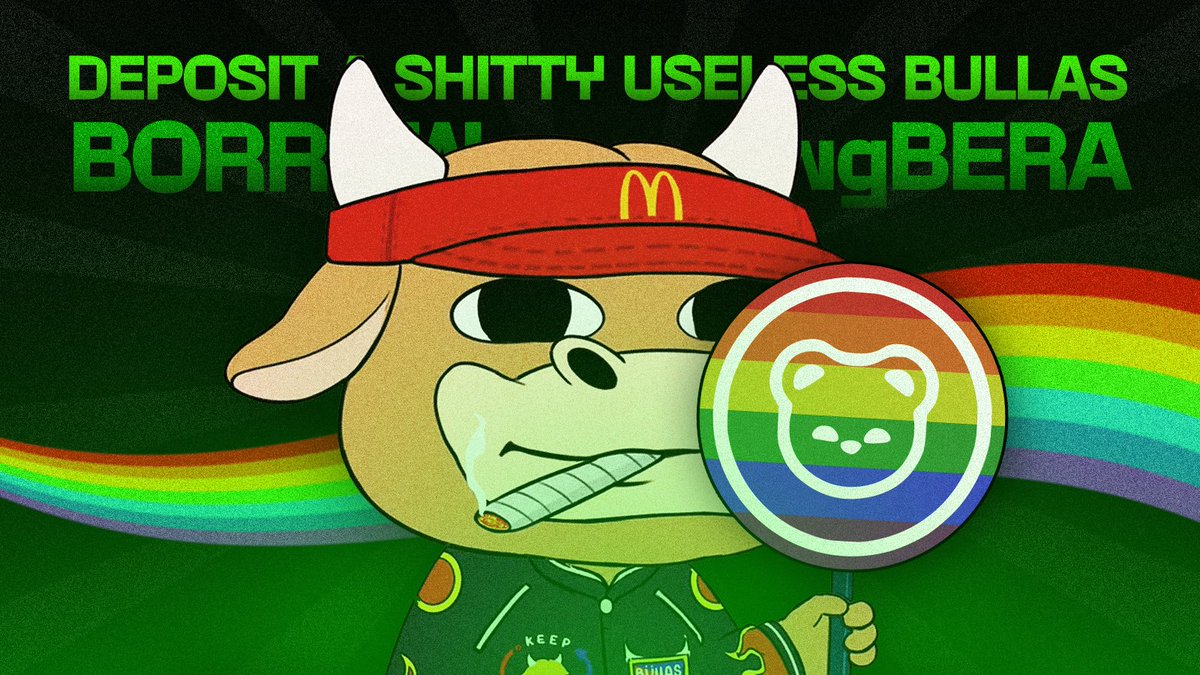 A BULLAS IN EXCHANGE OF BEING GAY? 🌈

Why not? Now you can supply our LST or deposit a <a href="/TheBullas_/">Bullas 🐂⛓</a> NFT to borrow wgBERA (and also earn $PADD rewards) on <a href="/PaddleFi/">Paddle Finance</a>

Who cares about those shitty bulls — a rainbow is better 🐂

dapp.paddlefi.com/moneymarket