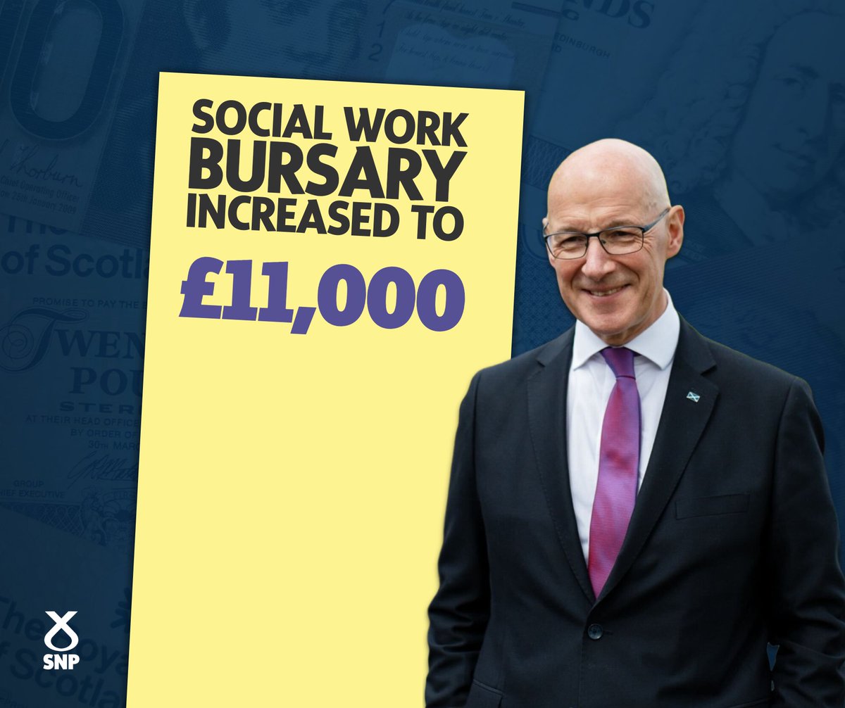 🚨 We have increased the social work bursary to £11,000 - a near 50% increase.

💛 This will help strengthen our ability to support those in need.

👉 More: graemedey.info/social-work-bu…