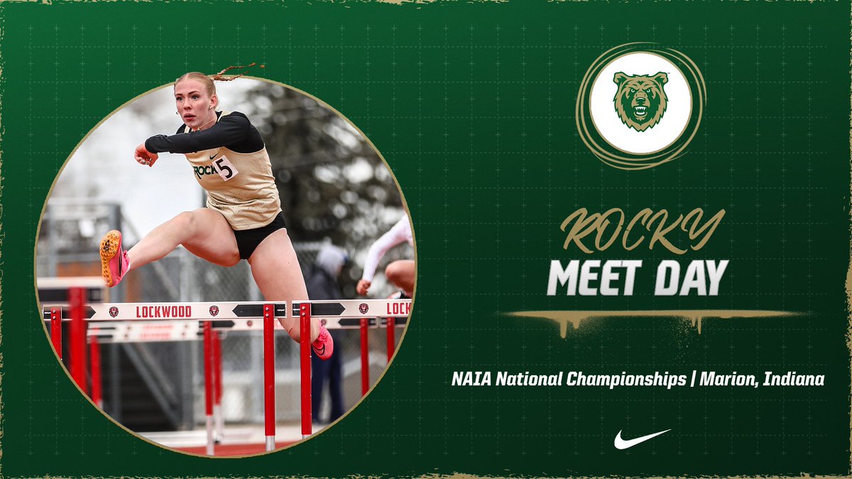 Day ☝️ at the NAIA National Championships for Rocky T/F!
📺: naianetwork.com
📊: live.crossroadstiming.com/meets/691629/e…
⏰: In Progress - Charlize Davis (Hept.)
⏰: 1:50 pm - Kallyn Wilkins (1,500m Prelims)
⏰: 4:15 pm - 4x800-Meter Relay (Prelims)
⏰: 5:25 pm - Grace Timm (3k Steeple)