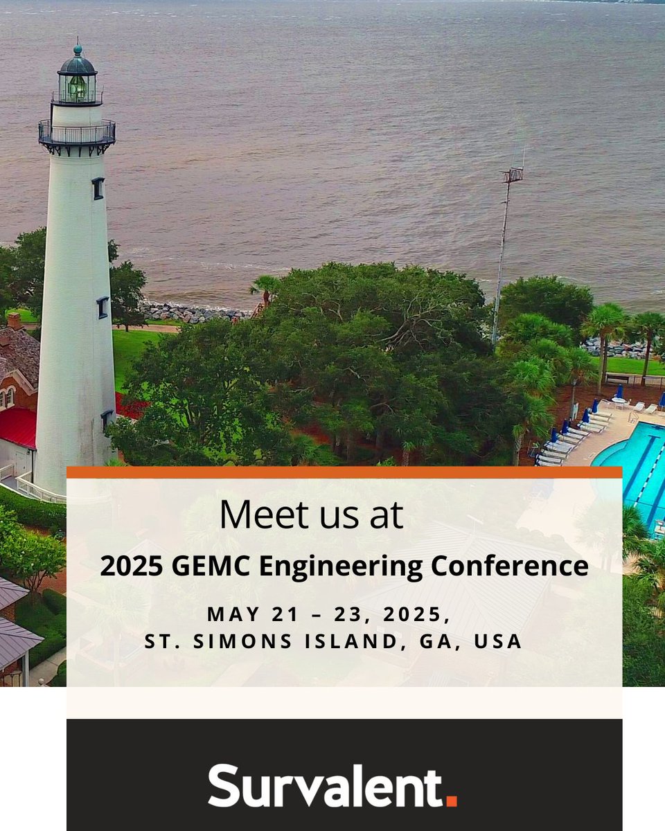 Visit the #Survalent booth at the 2025 GEMC Engineering Conference to discover how our #ADMS solutions—including #SCADA, #OMS, and #DMS—are helping utilities improve reliability &amp; resiliency. Let’s talk about how we can support your utility’s goals: bit.ly/2025GEMCConfer…