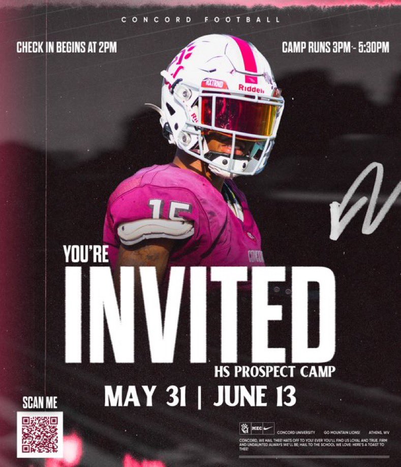 thank you so much <a href="/Coach_DWhitney/">DeAirus Whitney</a> <a href="/CoachDCJohnson/">Dante Johnson</a> for the camp invite! i’m exited to be there <a href="/CoachDStotts/">Coach Stotts</a> <a href="/RECRUIT_SAFB/">ST ALBANS FB & RECRUITING</a> <a href="/WVMetroNews/">MetroNews</a> <a href="/PrepRedzoneWV/">Prep Redzone West Virginia</a> <a href="/coachjsylvestre/">Jesse Sylvestre</a>