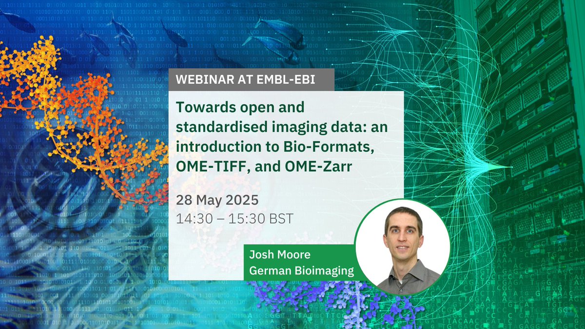 EMBL-EBI Training (@ebitraining) on Twitter photo Join our #webinar next week to explore how open tech from the <a href="/openmicroscopy/">openmicroscopy</a> is transforming #bioimaging data access, storage & scalability. Registration is free but essential:
ebi.ac.uk/training/event… #Microscopy #datamanagement #FAIRdata <a href="/notjustmoore/">Josh Moore</a> #planetarybiology Join our #webinar next week to explore how open tech from the <a href="/openmicroscopy/">openmicroscopy</a> is transforming #bioimaging data access, storage & scalability. Registration is free but essential:
ebi.ac.uk/training/event… #Microscopy #datamanagement #FAIRdata <a href="/notjustmoore/">Josh Moore</a> #planetarybiology