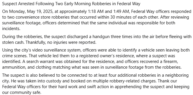 Federal Way Police tweet media